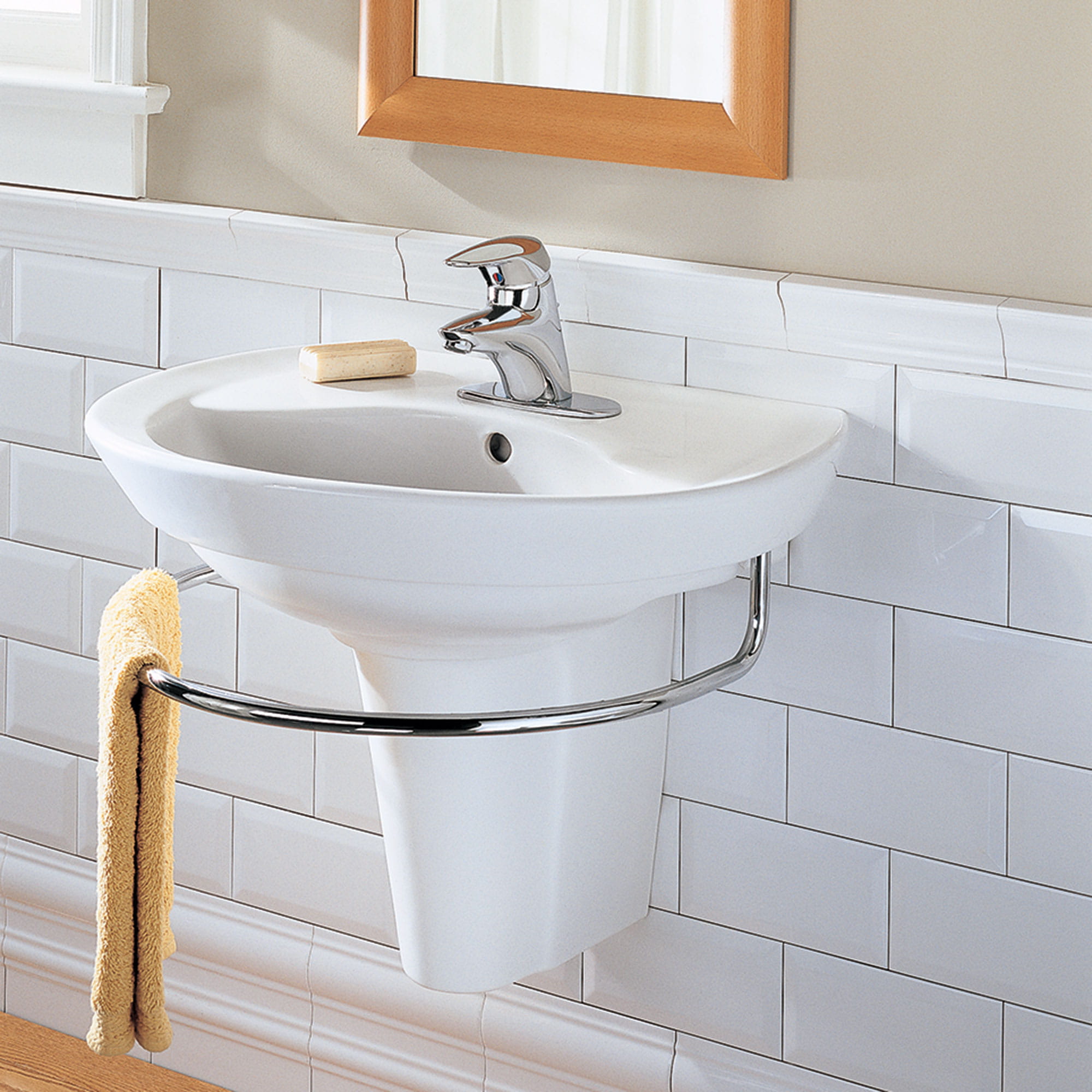 Ravenna® 8-Inch Widespread Wall-Hung Sink and Semi-Pedestal Leg Combination